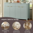 thumbnail image 6 of 55" Fluted Buffet Cabinet, Modern Concle Table with Storage, Wooden Sideboard with Drawers and Adjustable Shelves, Credenza Suitable for Living Room, Kitchen, Entryway, 6 of 9