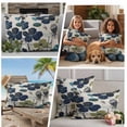 thumbnail image 5 of Navy Blue Green Floral Outdoor Waterproof Pillow Covers, Vintage Botanical Leaves Decorative Square Throw Pillowcase Sofa Cushion Sham for Patio/Couch/Chair, 24"x24" 2 Pack, 5 of 8