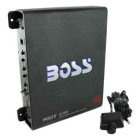 Boss R1100M Riot 1100 Watt Monoblock Class A/B Car Audio Amplifier + Bass (Best Class D Amplifier Chip)