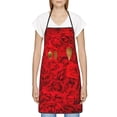 thumbnail image 3 of Fuzoiu Red Rose Print Kitchen Cooking Aprons,Kitchen Cooking BBQ Aprons,Chef Apron with 2 Pockets for Men Women,Art Aprons for Painting Pottery Ceramics, 3 of 7