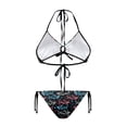 thumbnail image 2 of Uourmeti Neon Shark Print Halter Triangle Bikini Set - Sexy Tie Side Two Piece Swimsuit for Beach & Pool Vacations - Quick Dry, Figure Hugging Swimwear, 2 of 9
