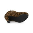 thumbnail image 5 of BLISSFUL STEP Women's Round Toe Side Zipper Block High Heel Ankle Boots Leopard 8.5, 5 of 7