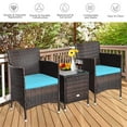 thumbnail image 6 of Pemberly Row 3-piece PE Rattan Outdoor Wicker Furniture Sets Chairs in Blue, 6 of 10