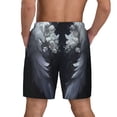 thumbnail image 4 of Uemuo Elegant Feathered Floral Wings Pattern Mens Swim Trunks Quick Dry Board Shorts with Mesh Lining, Stretch Beach Shorts Quick Dry No-Chafing Board Shorts-Large, 4 of 9
