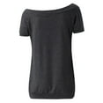 thumbnail image 5 of Ticikt Women's Off The Shoulder Oversized T Shirts Short Sleeve Casual 2026 Summer Basic Tees for Going Out,Color:Dark Gray,Size:L, 5 of 6