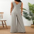 thumbnail image 3 of Combinaison en Coton Sans Manches pour Femmes Pantalon Large Ample Combinaison en Lin Grande Taille, 3 of 6