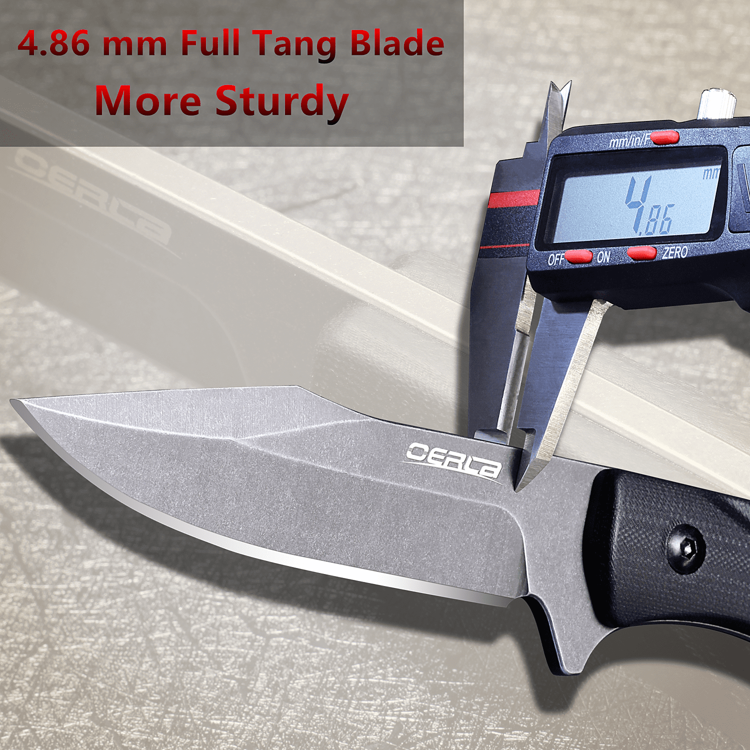 OERLA Olk-043 Fixed Blade Tactical Camping Knife 8.85" with Black G10 Handle and Kydex Sheath