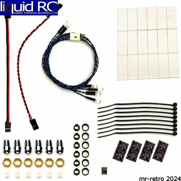 RC Lights 10061 Prewired 6 LED Head Amber Fog & Tail Lght 5mm 6/18