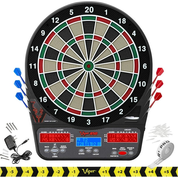 Viper 850 Electronic Dartboard Ultra Bright Triple Score Display 50 Games With 470 Scoring Variations Regulation Size Target Tested Tough Segments Made From High Grade Nylon Includes 6 Darts Walmart Com