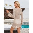 thumbnail image 5 of Swimsuit Cover Up for Women Sexy Hollow Out Stafish V-Neck Long Sleeve Beach Cover Up Mesh Crochet Swim Bathing Suit Cover Ups Shermie, 5 of 6