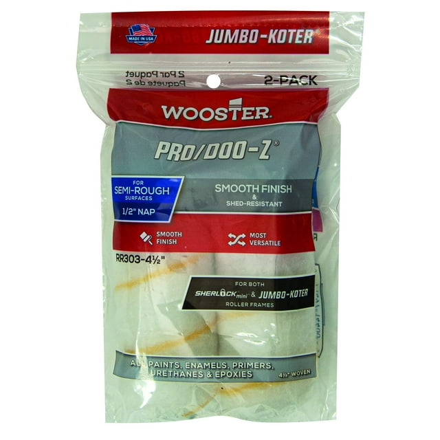 Cubierta para rodillo de pintura Wooster RR303-4, resistente a cobertizos, 4.5 pulgadas
