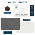 thumbnail image 3 of LIZEVINC Non-Slip Diatomaceous Earth Stone Bath Mat – Super Absorbent Quick Dry Diatomite Shower Mat for Bathroom Floor, Fast Drying Bathroom Mat, 23.6" x 15.4", Deep Gray, 3 of 12