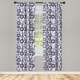 thumbnail image 3 of Ambesonne Purple Black Curtains, Mandala, Pair of 28"x84", Violet Black White, 3 of 5