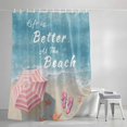 thumbnail image 4 of Life Is Better At The Beach Shower Curtain, 48" x 72", Summer Sea Umbrella Slippers Starfish Waterproof Bathroom Curtain Washable Shower Curtain Set with 12 Hooks, 4 of 8