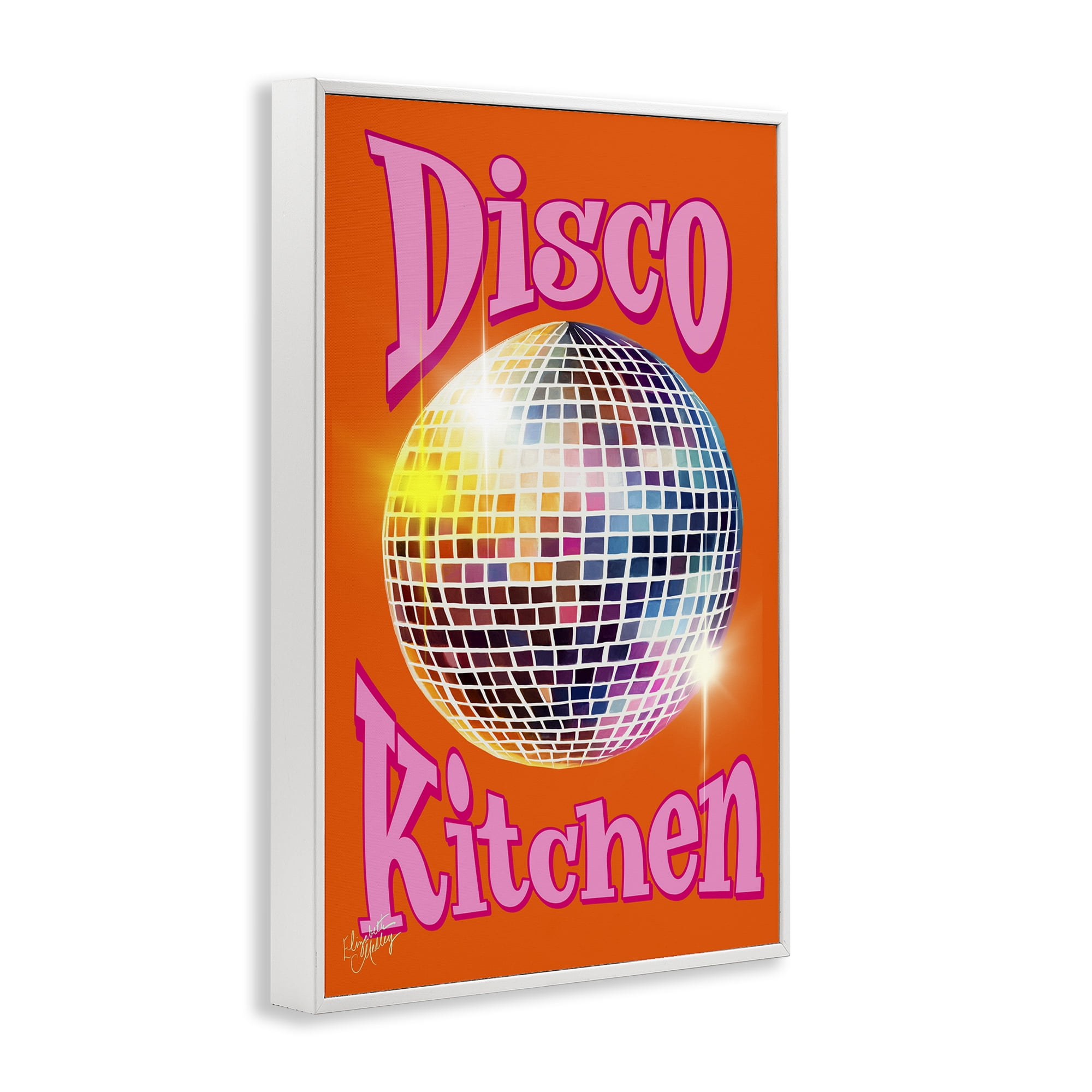 Stupell Industries Groovy Disco Kitchen Performing Arts Painting White Framed Art Print Wall Art, 20 x 30