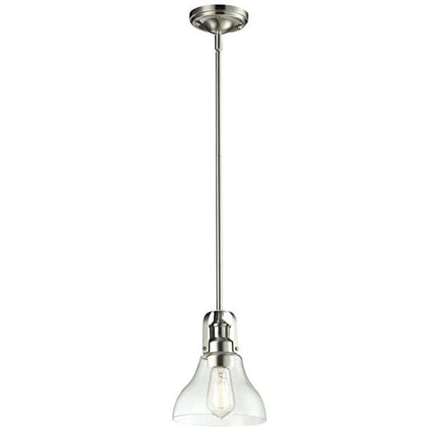 Z-Lite 320-8MP-BN 1-Light Mini Pendant with Glass Shade Material, Clear