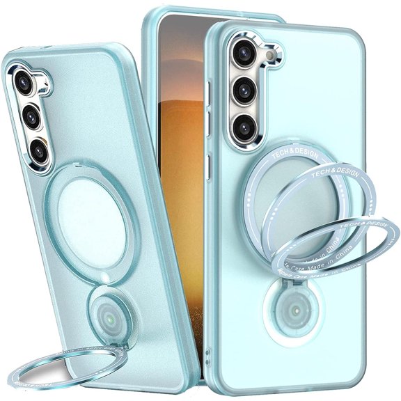 Candy Series Hybrid Case with MagSafe Magnetic Ring for Samsung Galaxy S21 - Blue