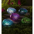 thumbnail image 2 of Lighted Art Glass Decorative Glowing Garden Rocks - 6.75 L x 5.5 W x 5 H Blue, 2 of 2