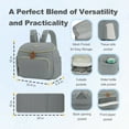thumbnail image 6 of Derstuewe Diaper Bag Backpack, 15L Small Diaper Baby Bag for Mom with Changing Pad, Dark Grey, 6 of 8