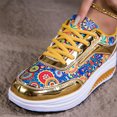 thumbnail image 5 of EKVAHL Orthopedic Sneakers for Women, Platform Printed Tennis Shoes, Arch Support Relaxed Travel Everyday Outdoor Walking Sneakers Gold, 5 of 5