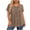 Brown, variant on cocolona Womens Pleated Cute Plus Size Tops Crew Neck Short Sleeve Loose Shirts Casual Flowy Tunic Gradient Blouses