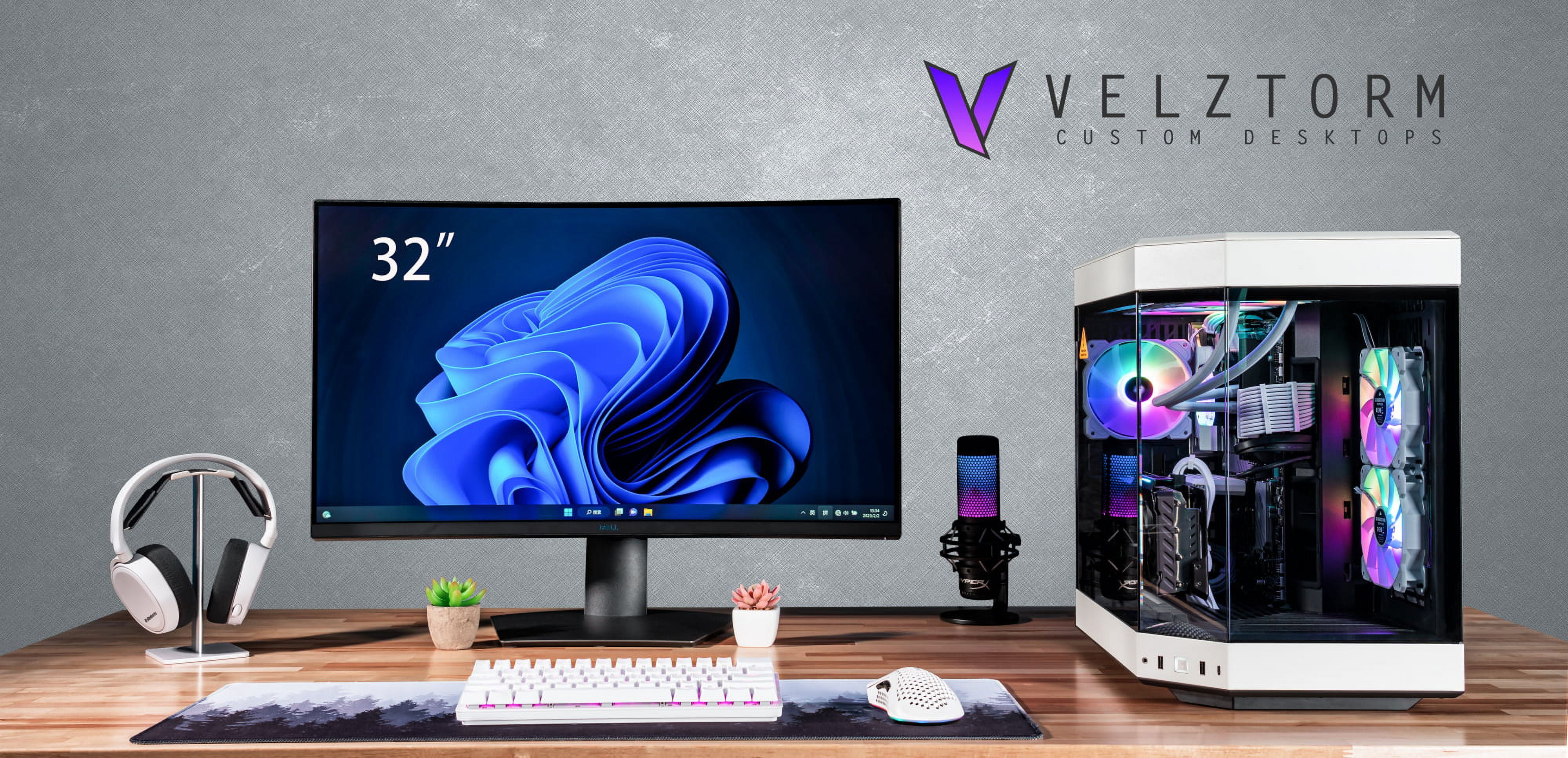 Velztorm Praetix Custom Built Gaming Desktop PC (Intel i9-14900K, GeForce RTX 5070 Ti, 32GB DDR5, 2TB PCIe SSD, RGB Fans, 360mm AIO, 1000W PSU, WiFi 6, Bluetooth 5.2, RJ-45, Win 11 Pro)