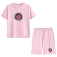 thumbnail image 6 of CHUMUD Boys 4th of July Shorts Sets 2 Piece Sunflower Graphic T-Shirt & Pull on Elastic Shorts Red White Blue Tees Stars Stripes Shirts Kids American Flag Clothes 4-13 Years, 6 of 9