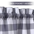 thumbnail image 4 of 2 Pcs Buffalo Plaid Tier Curtain, Gingham Rod Pocket Print Checkered Small Curtain, 4 of 7