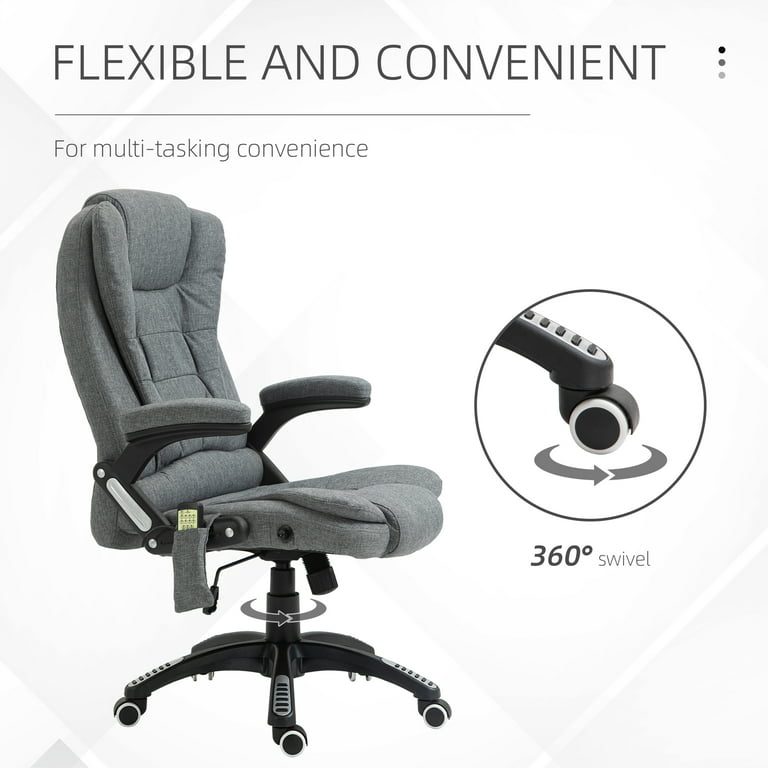 High Back Massage Office Desk Chair with 6-Point Vibrating Pillow