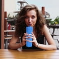 thumbnail image 4 of Partheme Tumblers Bulk Plastic Tumblers with Lids and Straws Reusable Skinny Cups Plastic Tumbler Bulk Colored Cups with Lids and Straws for Parties Birthday Gifts, Blue, 4 of 9