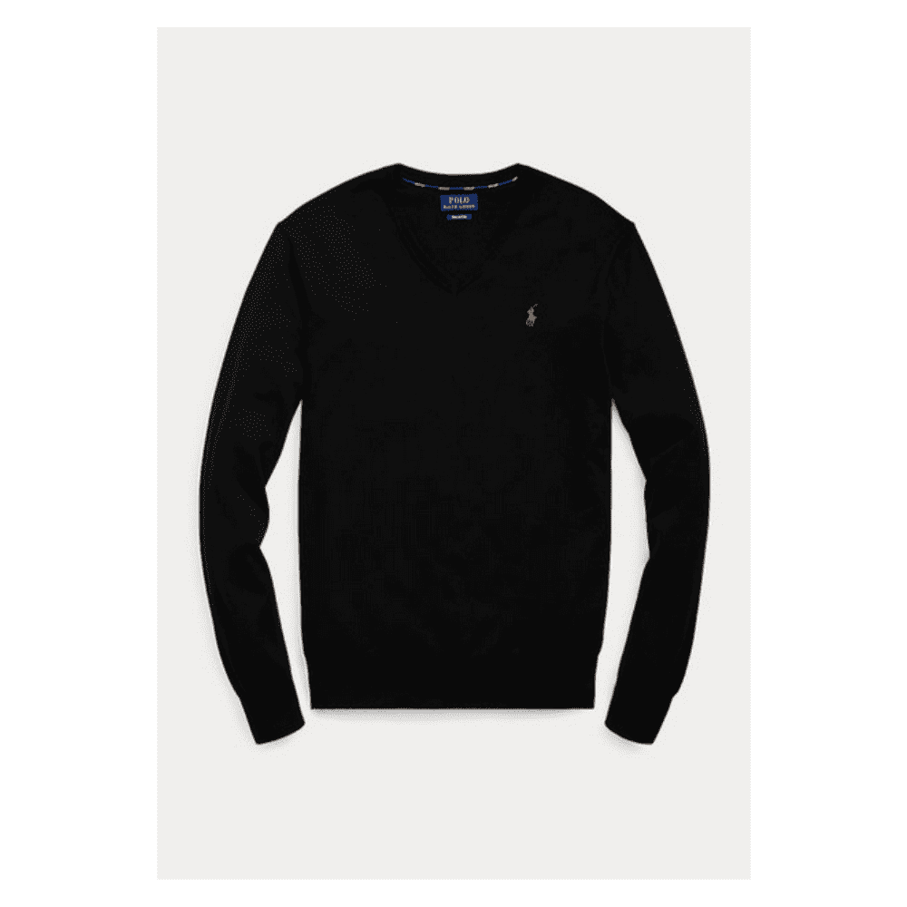 Polo Ralph Lauren Men's PIMA Cotton V-Neck Sweater, BLACK , S - Walmart.com
