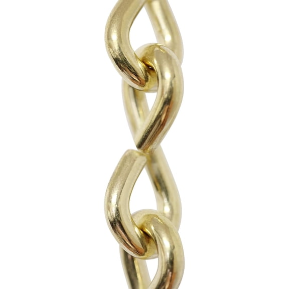 RCH Hardware CH-S50-06-PB-10 |5 Gauge Decorative Solid Steel Single Jack Fixture Chain | 10 Foot Increments | Polished Brass Finish