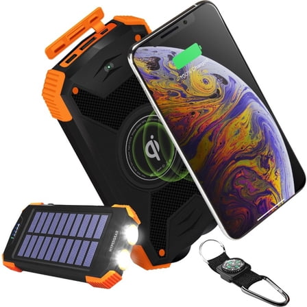 Solar 10000mAh Wireless Power Bank