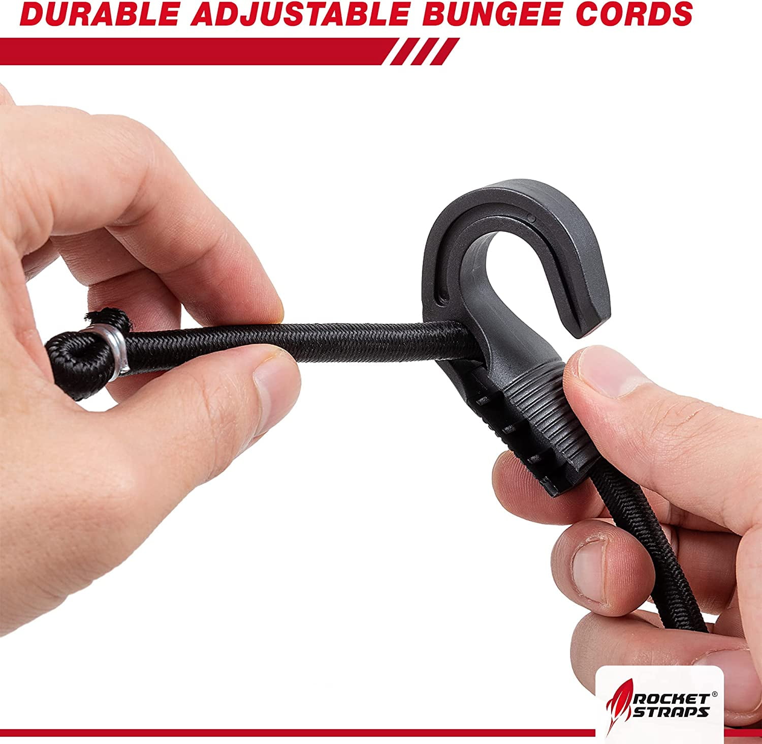 - Ultimate Adjustable Outdoor Bungee Cord Assortment - Heavy Duty Set of 20 Bungee Cords (48") Double-J Hooks - Elastic Straps for Camping, Securing, and DIY Multipurpose