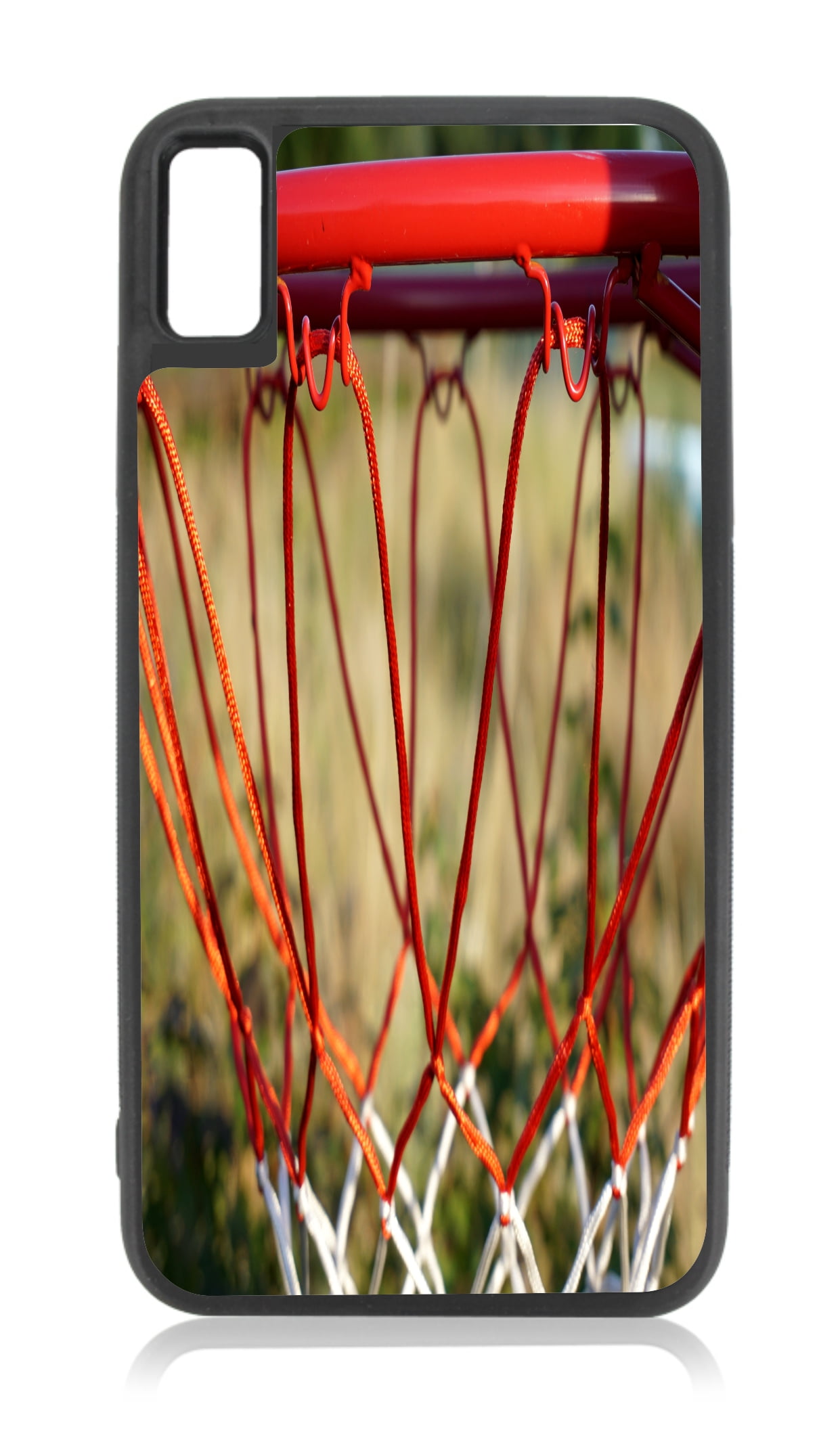 Basketball Hoop Net Design iPhone 10 XR Basketball Case Black Rubber