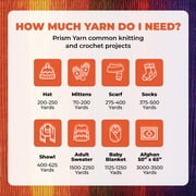 Mary Maxim Prism Yarn, Soft Acrylic DK Variegated Yarn 3.5 oz Skein 290 Yards, Sunset