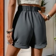 thumbnail image 3 of Htigea Clearance Shorts for Women Trendy Casual Elastic High Waisted Wide Leg Dressy Summer Shorts with Pockets Clearance Sale Gray,S, 3 of 6