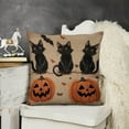 thumbnail image 4 of Cats pumpkins Halloween Linen toss pillowcase decoration pillowcase gifting preferred 18x18 inch cushion cover sofa pillowcase sofa bedroom living room car, 4 of 5