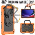 thumbnail image 3 of Case for Samsung Galaxy Tab A11+ 2025/Tab A9 Plus 2023 11 inch, 360 Rotating Stand Handle Pencil Holder Shoulder Strap Heavy Duty Shockproof Cover, Orange, 3 of 7