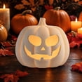 thumbnail image 3 of Fall Decor - Handmade Pumpkin Jack O' Lantern Outdoor Indoor, Farmhouse Autumn Festival Decoration, Halloween Decorations, Rustic Table Decor, For Porch Front Door Mantel Room, 3 of 5