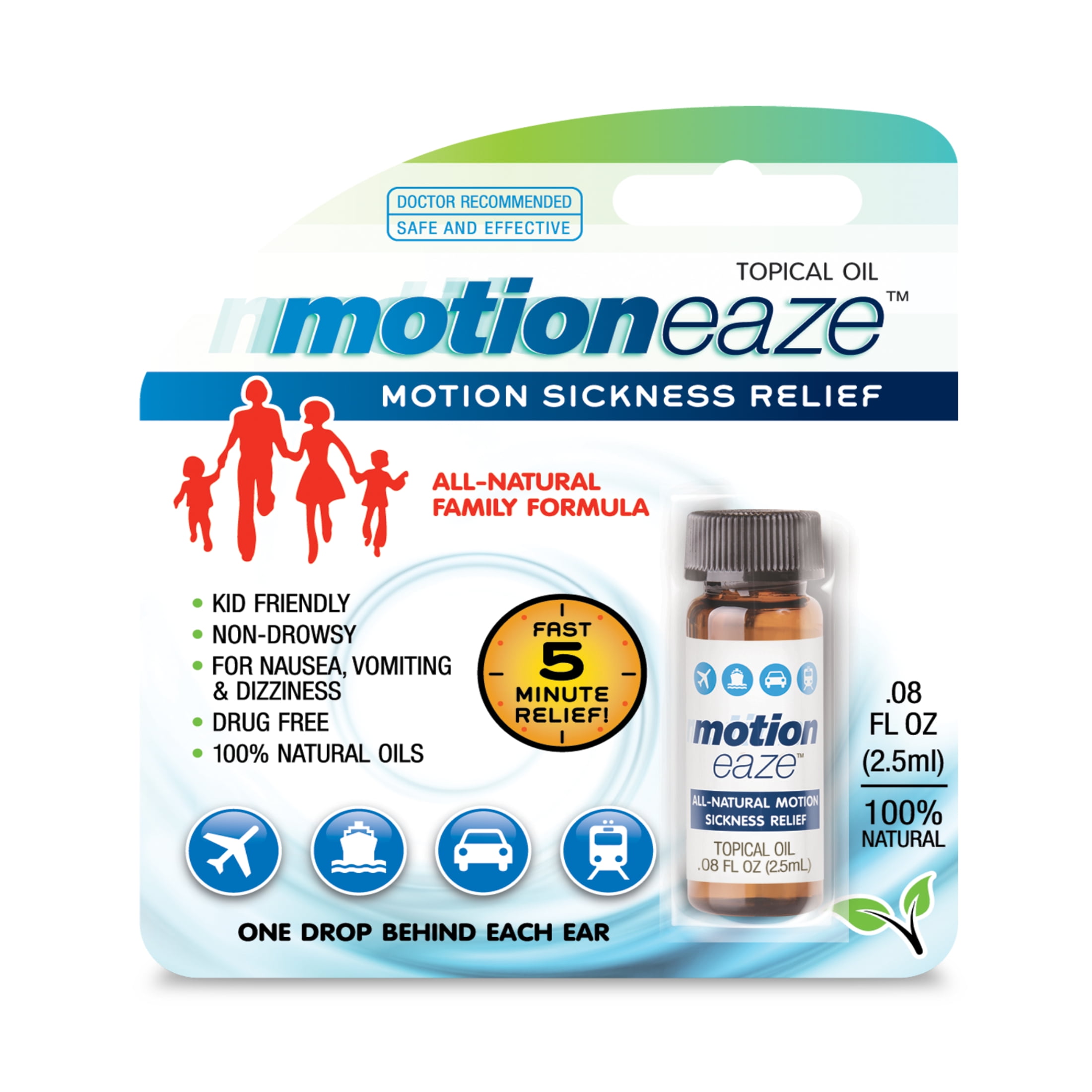 Motioneaze Motion Sickness Relief Topical Oil, .08 fl. Oz., 20 application