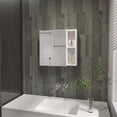 thumbnail image 3 of FM FURNITURE Minsk Modern Engineered Wood Medicine Cabinet with Mirror in White, 3 of 7