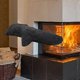 thumbnail image 2 of Heat-insulated oven mitt, leather oven mitt, fireproof protective glove, grill mitt, heat-resistant leather glove, black, 2 of 4