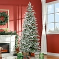 thumbnail image 2 of HOMCOM 7.5ft Snow Flocked Artificial Christmas Tree Pencil Shape, 2 of 10
