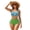 Hummingbird & Tropical Floral Print, variant on Zebra Stripe Halter High Waisted Bikini Set - 2 Piece Drawstring Bathing Suit with Removable Pads for Beach & Vacation