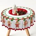 thumbnail image 2 of Christmas Gingerbread Man Round Tablecloth,60 Inch,Washable Decorative Table Cover for Family Xmas Party, 2 of 6