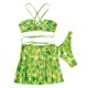 thumbnail image 5 of Gibobby Bañador de Bikini Traje de baño de piezas con cordones sexy de verano para mujer Traje de baño de piezas floral pequeño verde(Verde,G), 5 of 5