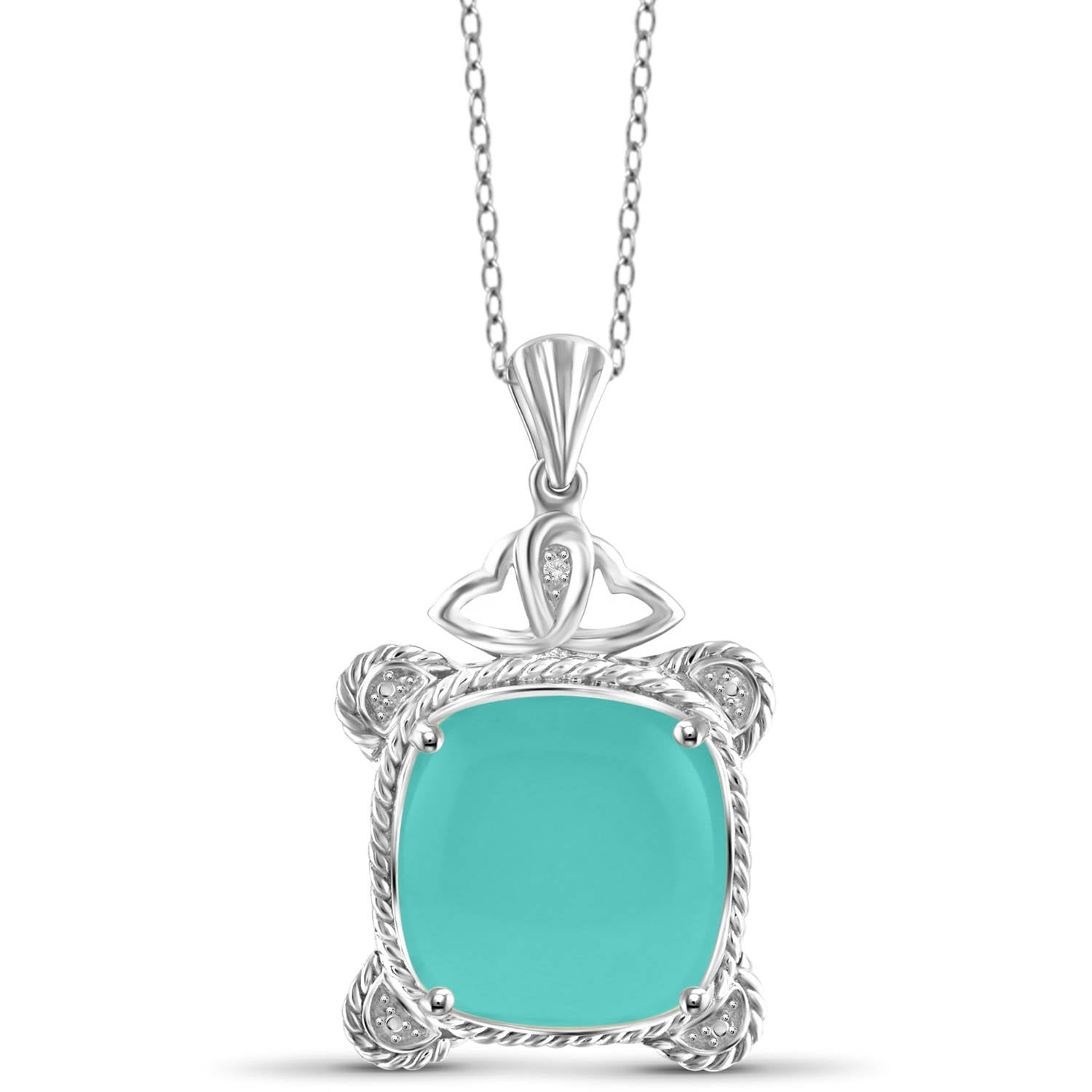 JewelersClub 10-3 4 Carat T.G.W. Chalcedony and White Diamond Accent Sterling Silver Fashion Pendant, 18" by JewelersClub