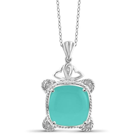 JewelersClub 10-3/4 Carat T.G.W. Chalcedony and White Diamond Accent Sterling Silver Fashion Pendant, 18