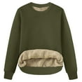 thumbnail image 2 of ClodeEU Women's Sherpa Lined Sweatshirts,Fleece Crewneck Pullover , Heavyweight Winter Pullover Army Green,Womens Plus L, 2 of 3